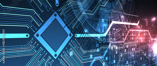Abstract background on technological and scientific topics. CPU concept. Vector format.