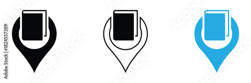 Find your next adventure with our library location icons, perfect for book lovers and map enthusiasts to discover amazing stories near you