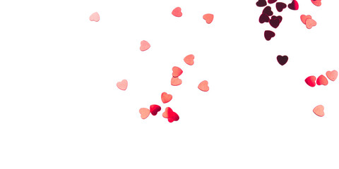 Red hearts on transparent background. Valentine's day concept.