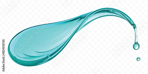 dynamic smooth liquid fresh water splash in different color and curve style isolated on white background 