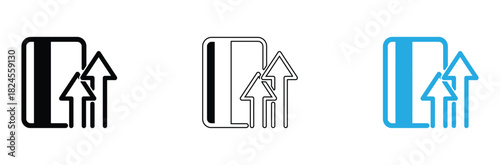 Boost your business with easy payments and growing success! Modern credit card icon set for financial growth and online transactions, secure and scalable