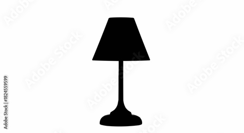 Silhouette of a classic table lamp with a tapered shade.