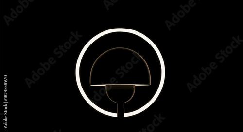 Minimalist Lamp Icon - Modern Lighting Design in Black and White.