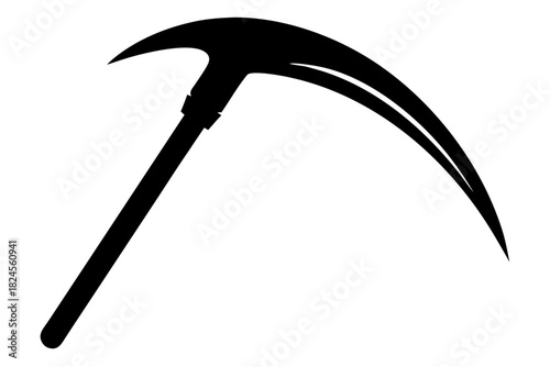 hammer and sickle  silhouette vector, Grass sickle tool black symbol


