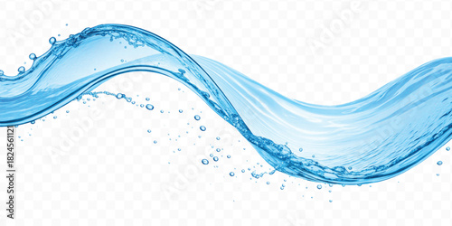 dynamic smooth liquid fresh water splash in different color and curve style isolated on white background 