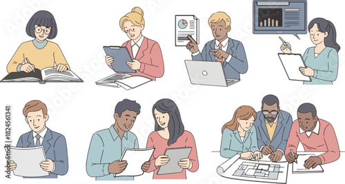 Diverse Business Team Meeting Group of Professionals Collaborating in Modern Office