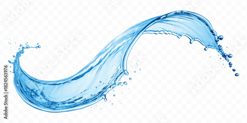 dynamic smooth liquid fresh water splash in different color and curve style isolated on white background 