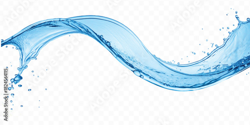 dynamic smooth liquid fresh water splash in different color and curve style isolated on white background 