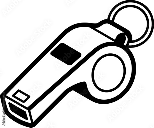 Sports Referee Whistle Line Art Icon