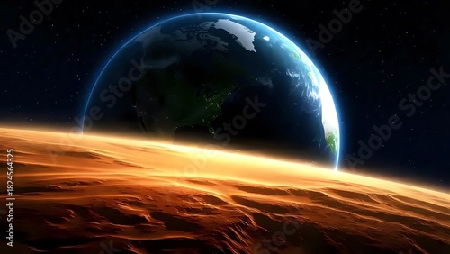 Wallpaper Mural Vibrant Alien Planet Landscape with Rings and Colorful Cosmic Skies Torontodigital.ca