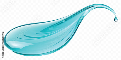 dynamic smooth liquid fresh water splash in different color and curve style isolated on white background 