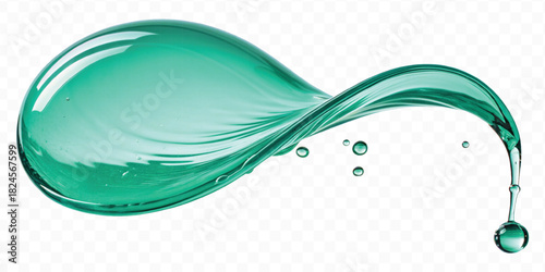 dynamic smooth liquid fresh water splash in different color and curve style isolated on white background 