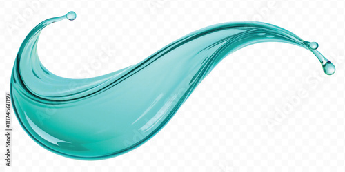 dynamic smooth liquid fresh water splash in different color and curve style isolated on white background 