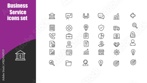 Business Service icons set
