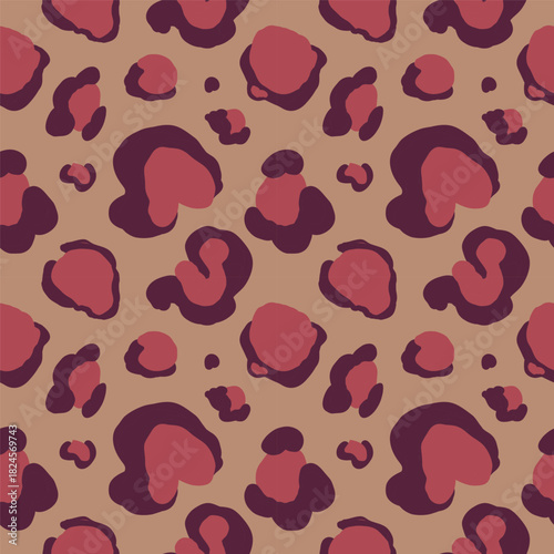 Leopard rapport. Predatory abstract seamless pattern. Background with animals texture fur. Hand drawn decorative ornament for packaging design, label, print, textile, print. Decorative backdrop