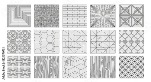 Seamless Geometric Tile Patterns Textures Backgrounds for Web Design Surface Material