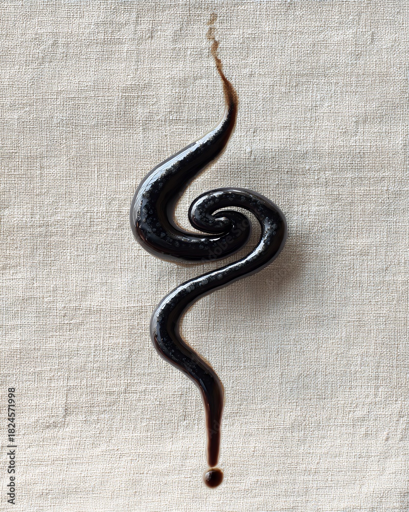 Fototapeta premium spiral trace of tea steam on linen