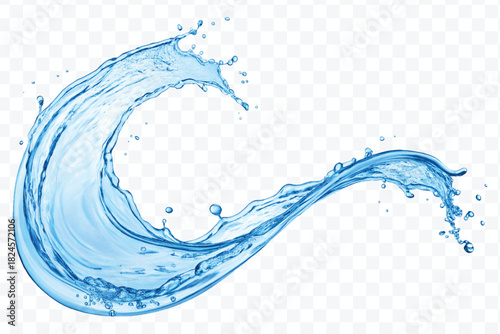 dynamic smooth liquid fresh water splash in different color and curve style isolated on white background 