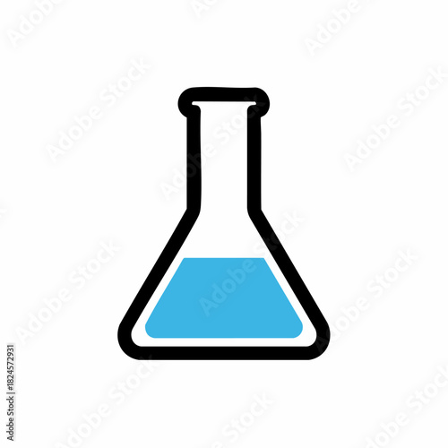 Laboratory Erlenmeyer Flask with Blue Liquid for Scientific Research and Experimentation.