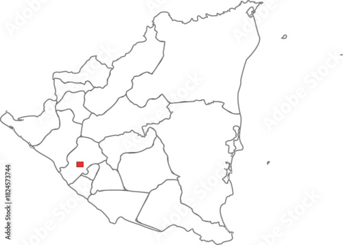 Outline capital mark of nicaragua vector illustration 