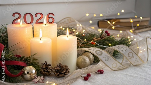 Warm Festive Candle Arrangement Forming 2026 - 5