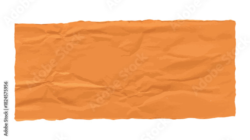 Wrinkled Orange Paper Texture Isolated on White Background crumpled