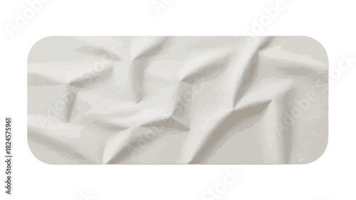 Wrinkled Paper Texture with Rounded Corners on White Background Keywords: paper, texture