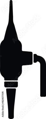 Illustration hookah with pipe silhouette vector