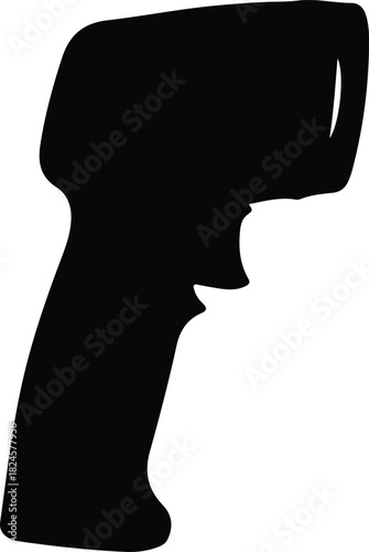 Illustration infrared thermometer contactless temperature measurement device silhouette vector