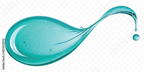 dynamic smooth liquid fresh water splash in different color and curve style isolated on white background 