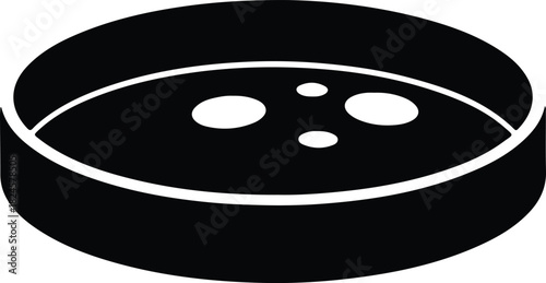 Illustration laboratory petri dish with bacterial colonies in silhouette vector