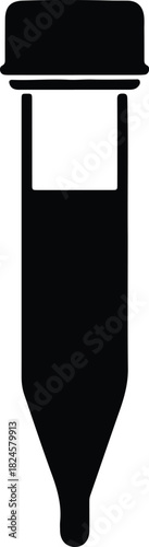 Illustration Microcentrifuge tube laboratory equipment analysis experiment silhouette vector