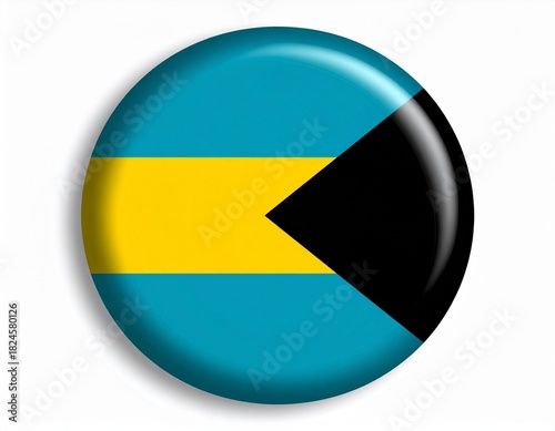 The Bahamas Flag Button on White Background Free Download The Bahamas Flag Button on White Background - GFXLoad