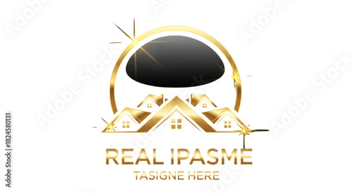 Golden Luxury Real Estate Logo Design for Property Sales Investment Development
