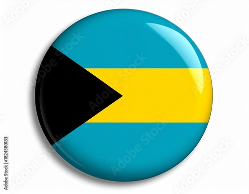 Free Download The Bahamas Flag Button on White Background - GFXLoad
