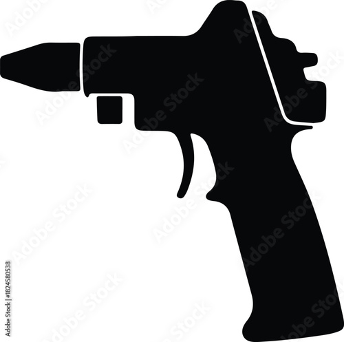 Illustration of a industrial spray gun construction tool silhouette vector