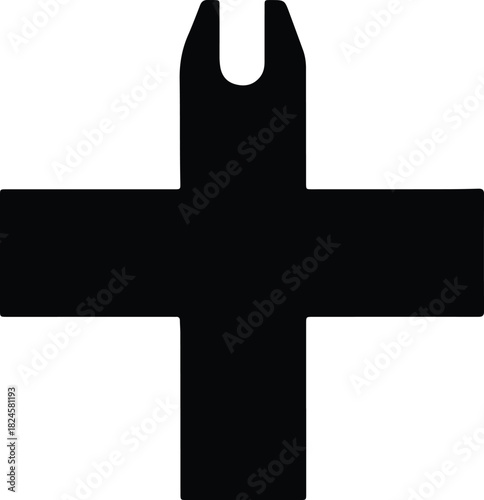 Illustration of a rifle front sight silhouette vector