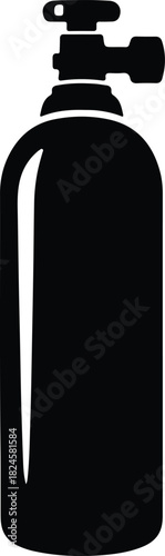 Illustration of scuba diving tank simple monochrome silhouette vector