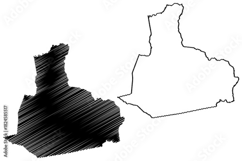 Aracas municipality (Bahia state, Municipalities of Brazil, Federative Republic of Brazil) map vector illustration, scribble sketch Aracas map