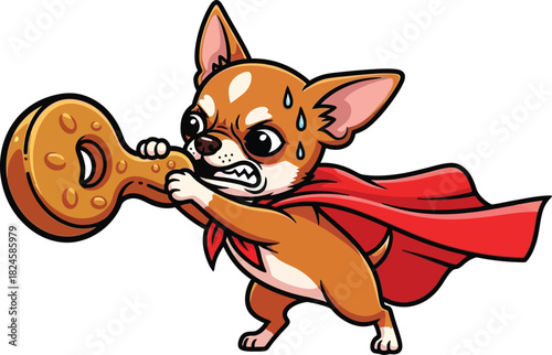 super dog cartoon on white background