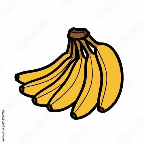 Bunch of ripe bananas ready to be eaten, yellow fruit.