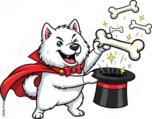 Magic Dog with on white background