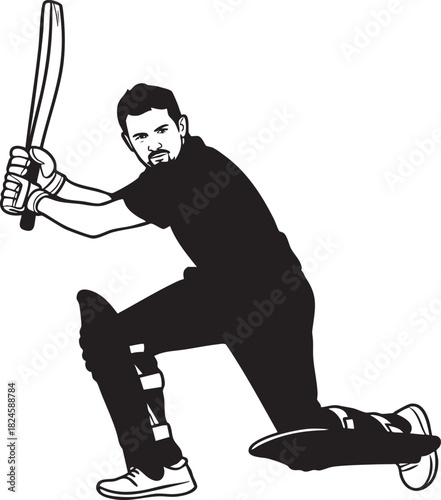 Cricket  player vector illustration