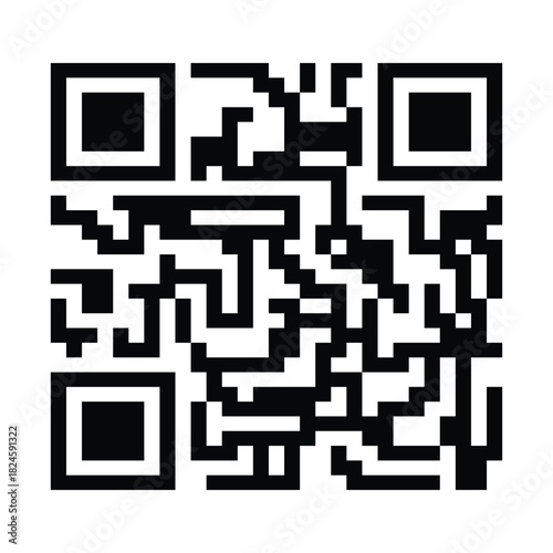 QR scanner vector illustration. Mobile scan outline sign isolated. Mobile phone with digital barcode reader for web link, app or online transaction vector. eps 10
