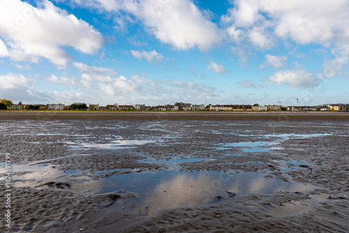 Vast Sandymount Beach at Low Tide with Classic Dublin Seaside Houses