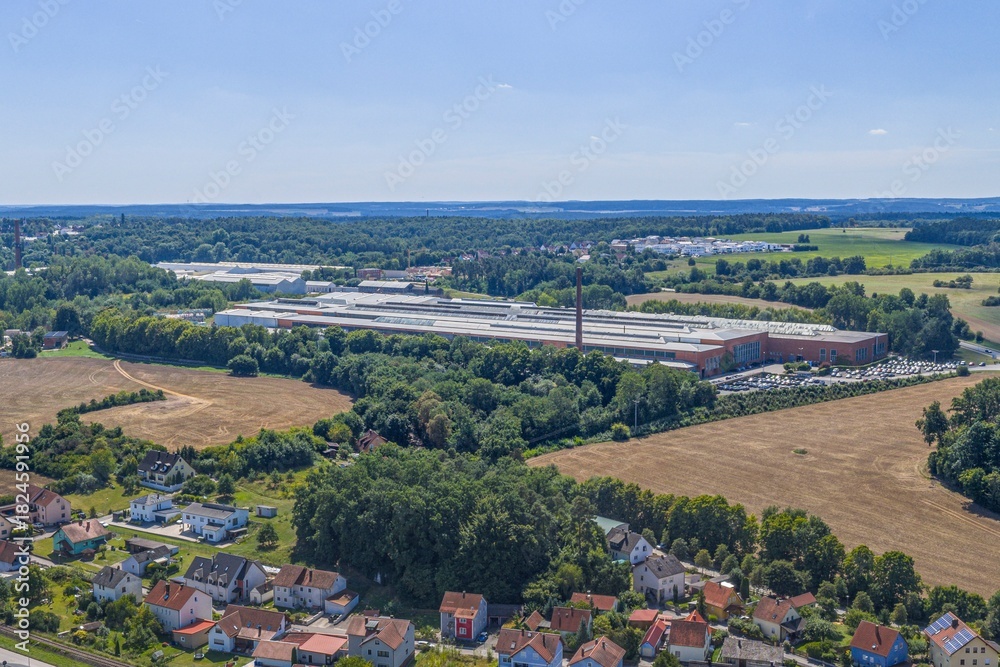 Naklejka premium Ausblick auf die Stadt Teublitz im Kreis Schwandorf in der Oberpfalz