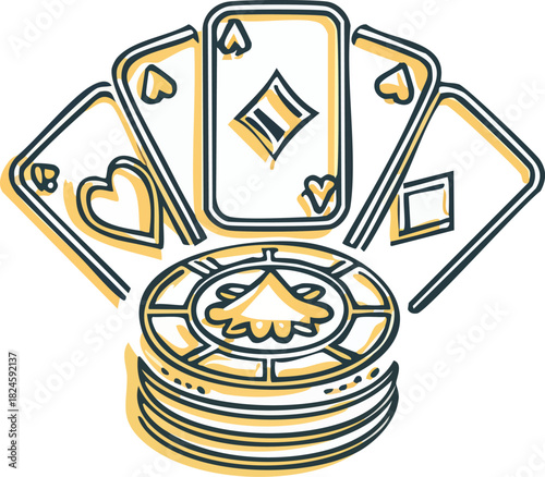 vector illustration of gambling