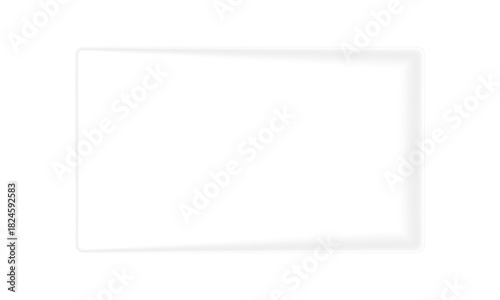 White glowing rectangle neon frame with soft white light border and modern luminous display design on transparent background