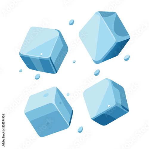 Close up high angle shot of four perfectly clean objects