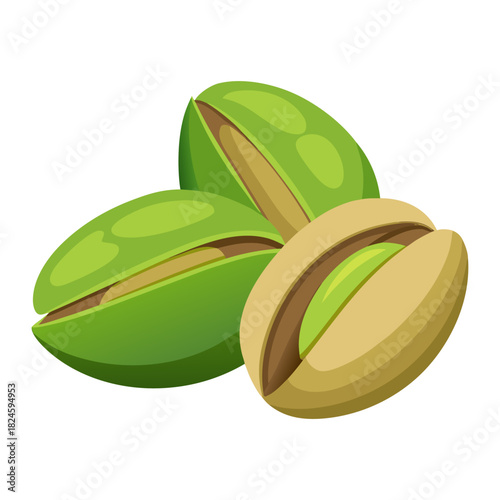 Close up studio photograph of three unshelled peanuts